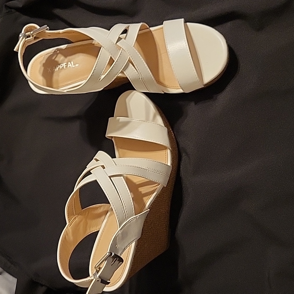 White wedge sandals size 9.5